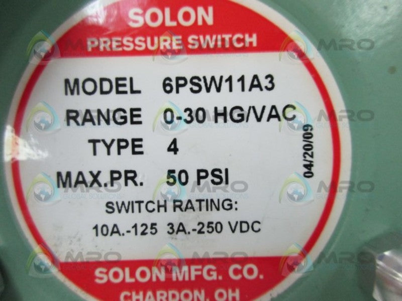 SOLON 6PSW11A3 PRESSURE SWITCH  NSNP