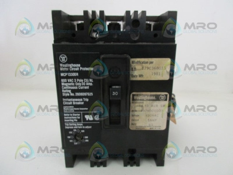 WESTINGHOUSE MCP13300R-A05 MOTOR CIRCUIT PROCTECTOR  UNMP