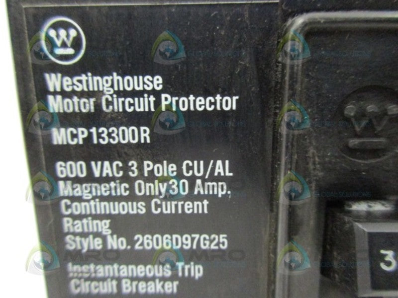 WESTINGHOUSE MCP13300R-A05 MOTOR CIRCUIT PROCTECTOR  UNMP