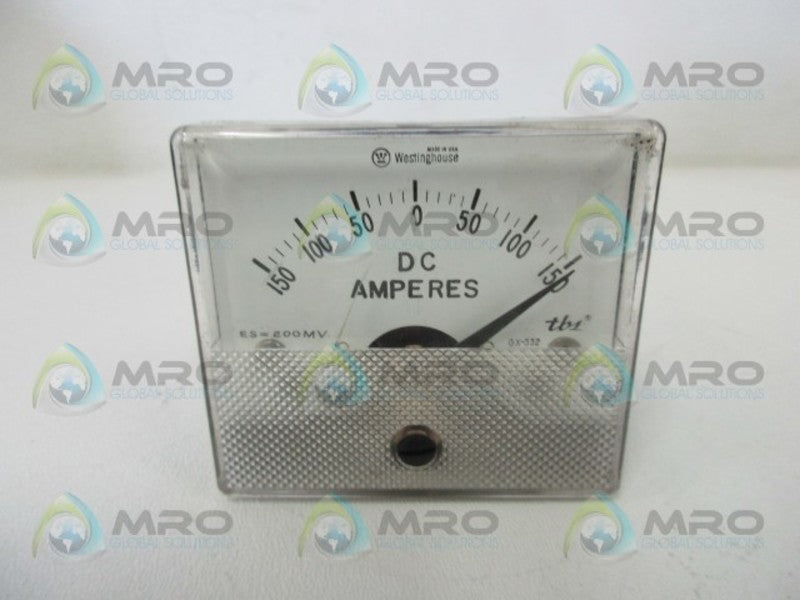 WESTINGHOUSE GX-332 KILOAMPERES PANEL METER 150-0-150  UNMP