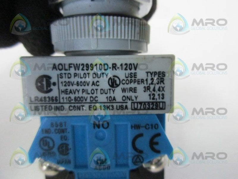 IDEC AOLFW29910D-R-120V EMERGENCY PUSH BUTTON  UNMP