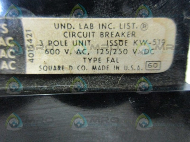 SQUARE D FAL32100 CIRCUIT BREAKER  UNMP