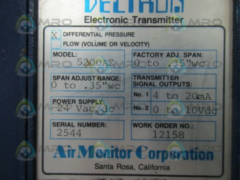 VELTRON 5200AZ DIFFERENTIAL PRESSURE TRANSMITTER  UNMP