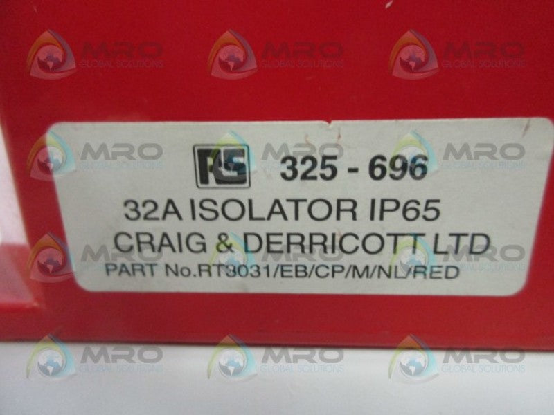 RS COMPONENTS 325-696 DISCONNECT SWITCH  UNMP
