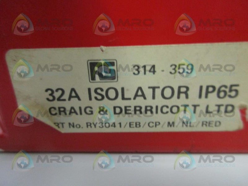 RS COMPONENTS 314-359 DISCONNECT SWITCH  UNMP
