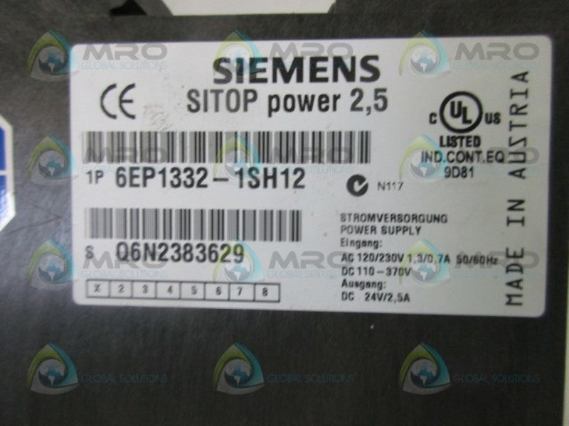 SIEMENS 6EP1332-1SH12 POWER SUPPLY  UNMP
