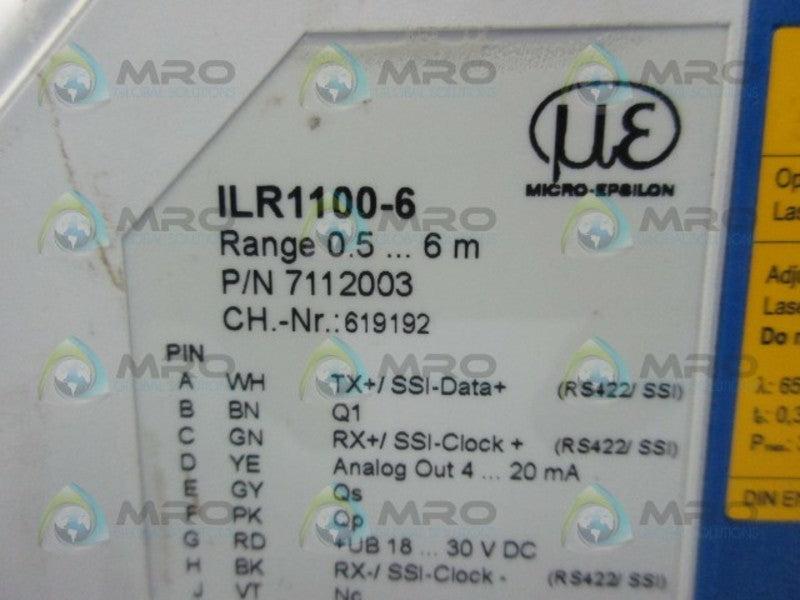 MICRO EPSILON ILR1100-6 DISPLACEMENT SENSOR  UNMP