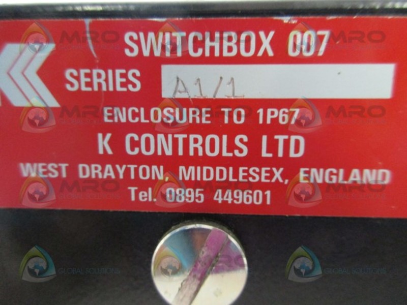 K CONTROLS SERIES A1/1 SWITCHBOX  UNMP