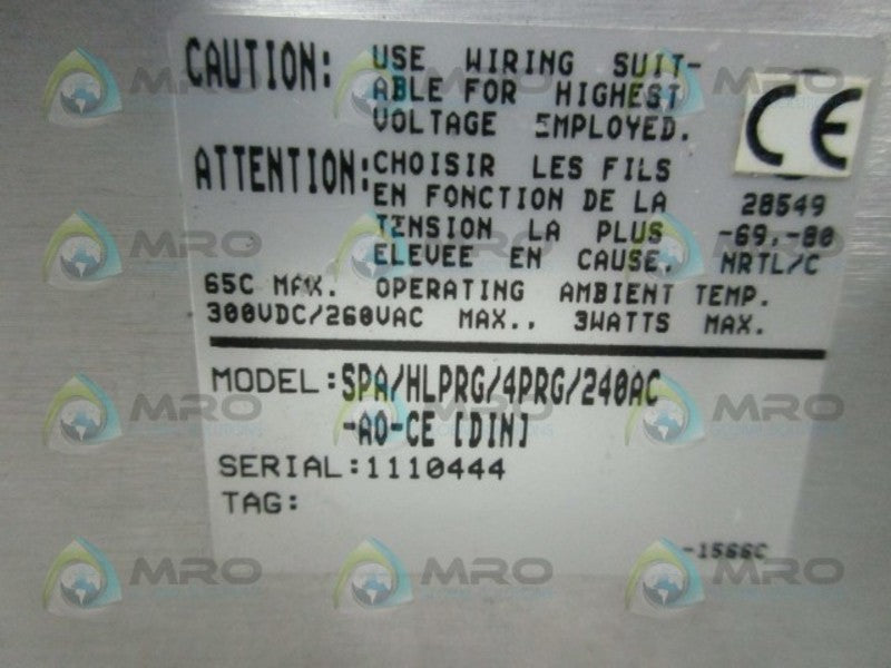 MOORE SPA/HLPRG/4PRG/240AC-AO-CE PROGRAMMABLE ALARM  UNMP