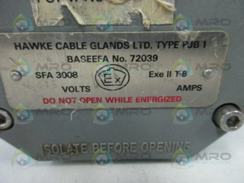 HAWKE TYPE PJB1 SFA3008 CABLE GLAND ENCLOSURE  UNMP