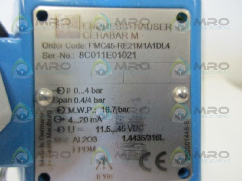 ENDRESS+HAUSER PMC45-RE21M1A1DL4 PRESSURE TRANSMITTER  NSNP