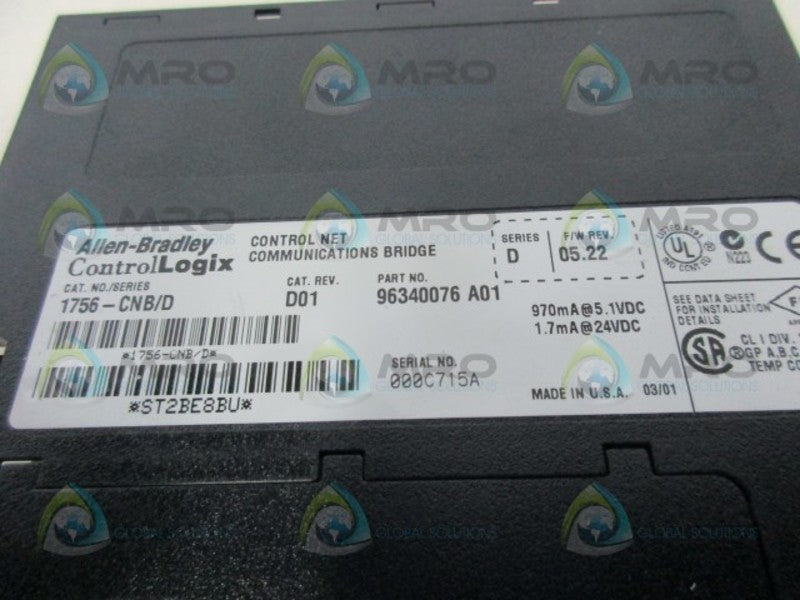 ALLEN BRADLEY 1756-CNB SER. D F/W 05.22  UNMP