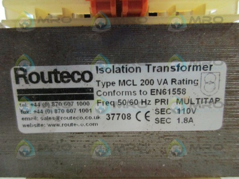 ROUTECO MCL200 ISOLATION TRANSFORMER  UNMP