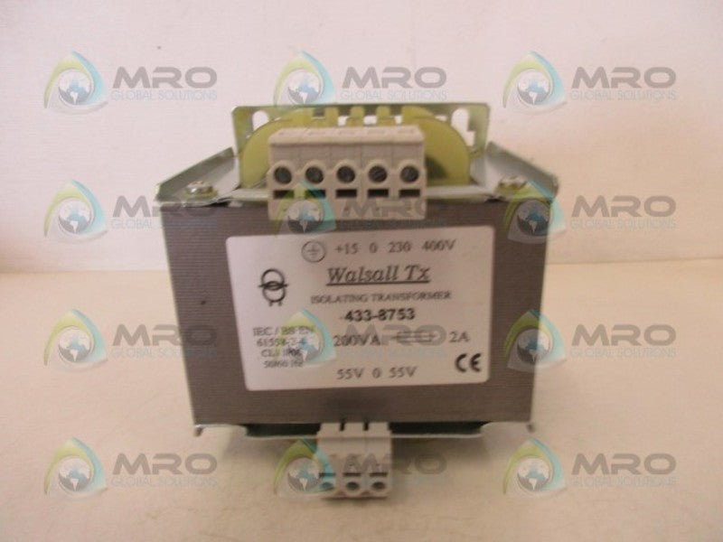 WALSALL WT2003 433-8753 ISOLATING TRANSFORMER  NSNP