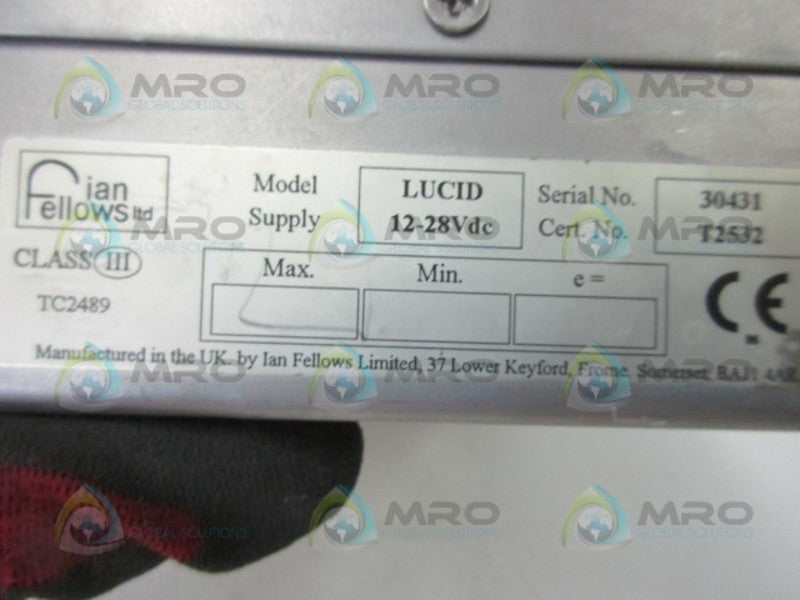 IAN FELLOWS LUCID WEIGHT INDICATOR  UNMP