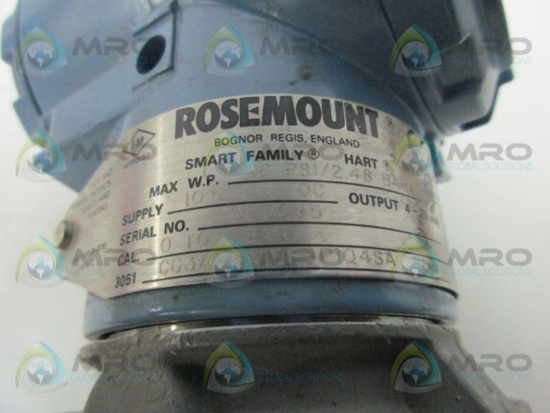 ROSEMOUNT 3051CG3A22A1BB4P1Q4SA PRESSURE TRANSMITTER  UNMP