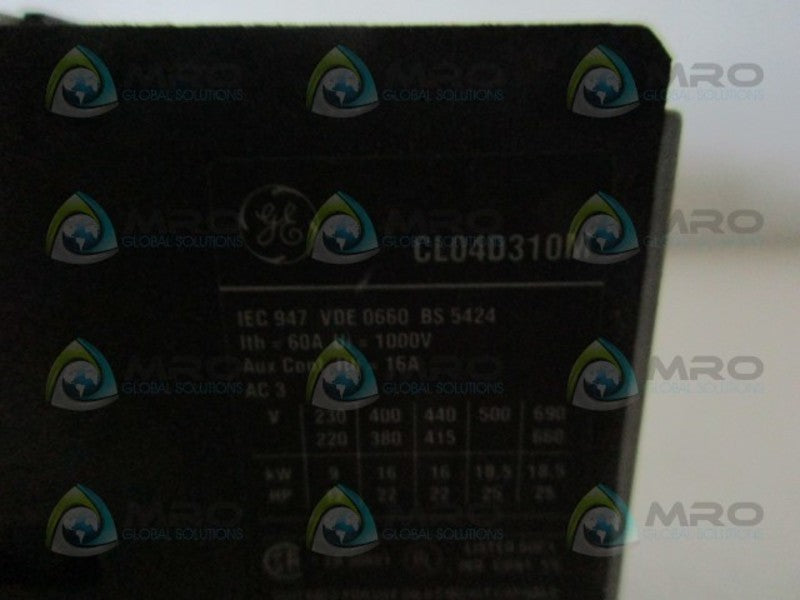 GENERAL ELECTRIC CL04D310M 24VDC CONTACTOR  UNMP