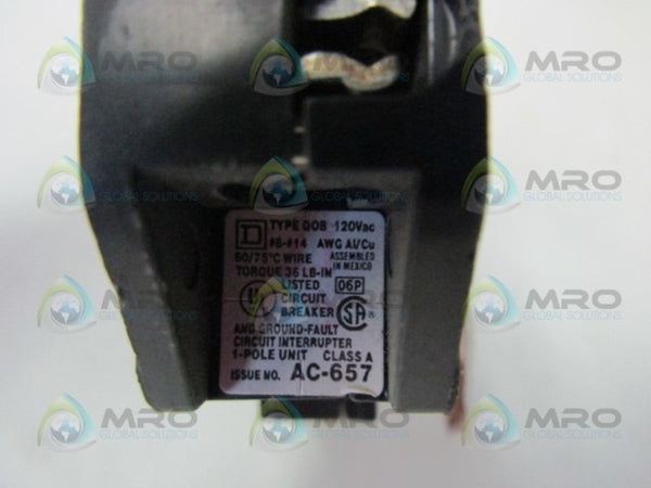 SQUARE D Q0B120 1P 20A CIRCUIT BREAKER  UNMP