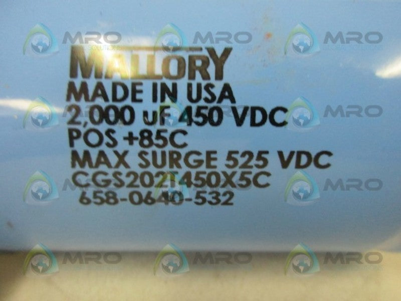 MALLORY CGS202T450X5C CAPACITOR  NSNP
