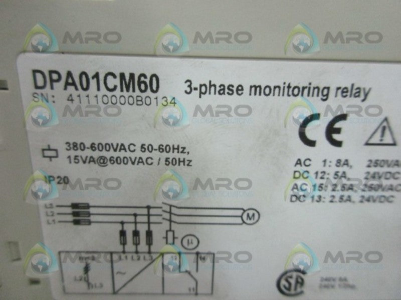 CARLO GAVAZZI DPA01CM60 3-PHASE MONITORING RELAY  UNMP