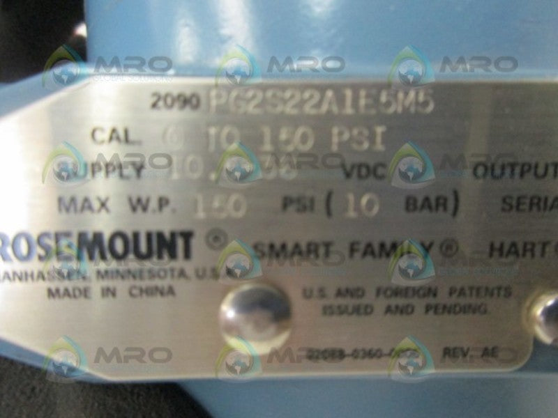 ROSEMOUNT 2090PG2S22A1E5M5 PRESSURE TRANSMITTER  UNMP