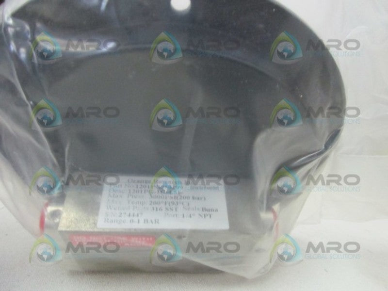 ORANGE RESEARCH 1201PG-1C-4.5F PRESSURE GAUGE 0-1 BAR  NSMP