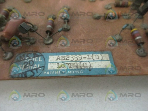 PILLAR TECHNOLOGIES AB2339-1 CIRCUIT BOARD  UNMP
