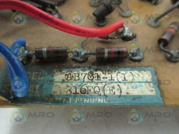 PILLAR TECHNOLOGIES AB781-1 CIRCUIT BOARD  UNMP