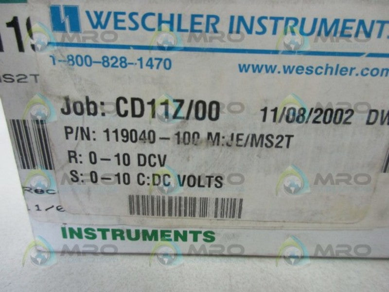 WESCHLER INSTURMENTS 119040-100 METER  NSMP