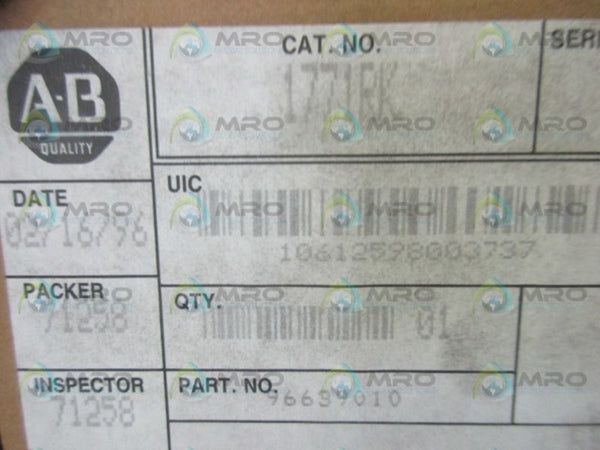 ALLEN BRADLEY 1771-RK I/O RACK KEYING BANDS DATE: 1996  NSFS