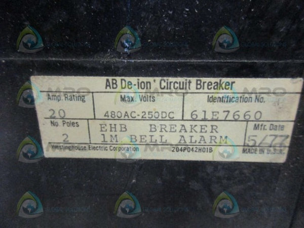 WESTINGHOUSE EHB2020 CIRCUIT BREAKER  UNMP