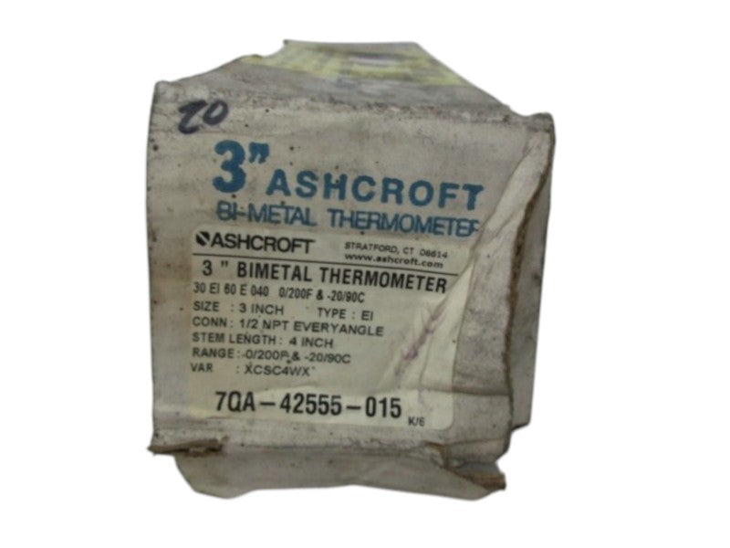 ASHCROFT 30E160E040-0/200 BIMETAL THERMOMETER  NSMP
