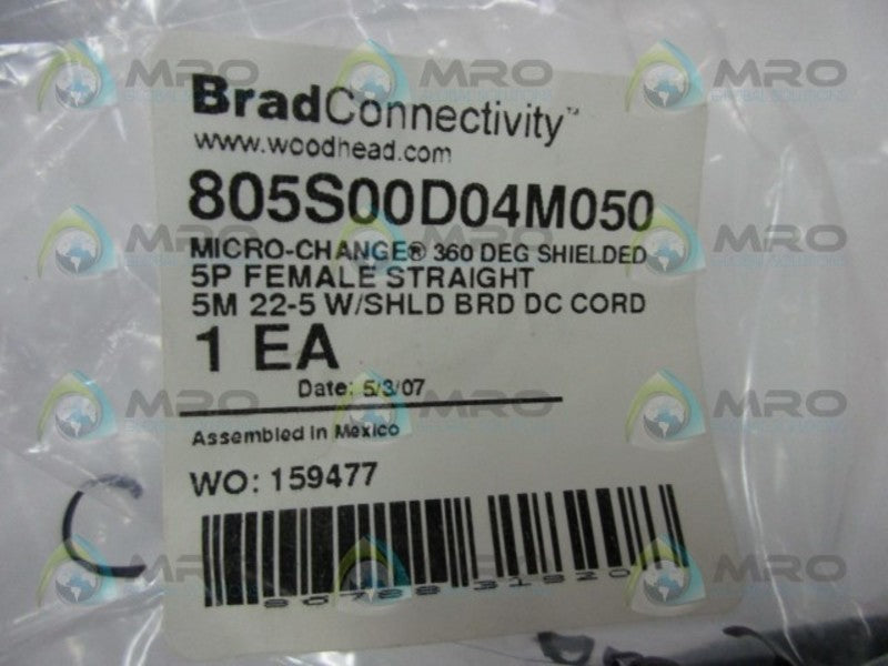 BRAD HARRISON 805S00D04M050 CORDSET  NSMP