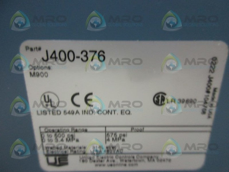 UNITED ELECTRIC J400-376 PRESSURE CONTROLLER  NSMP