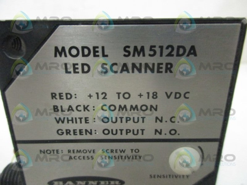 BANNER ENGINEERING SM512DA SCANNER PHOTOELECTRIC SCANNER  UNMP