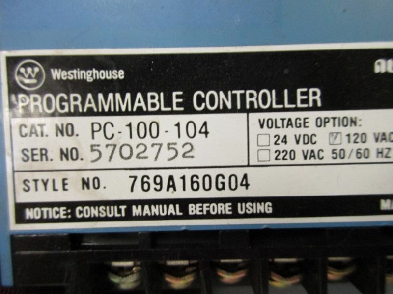 WESTINGHOUSE PC-100-104 UNMP