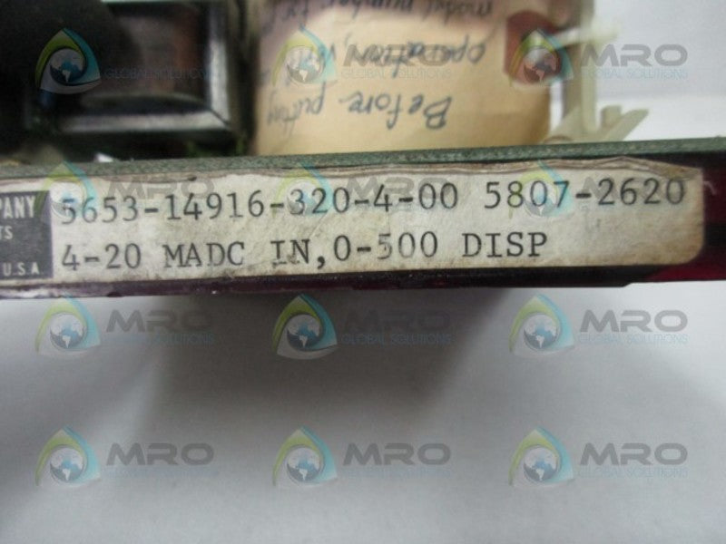 BARBER-COLMAN 5653-14916-320-4-00 TEMPERATURE CONTROL (AS PICTURED)   UNMP
