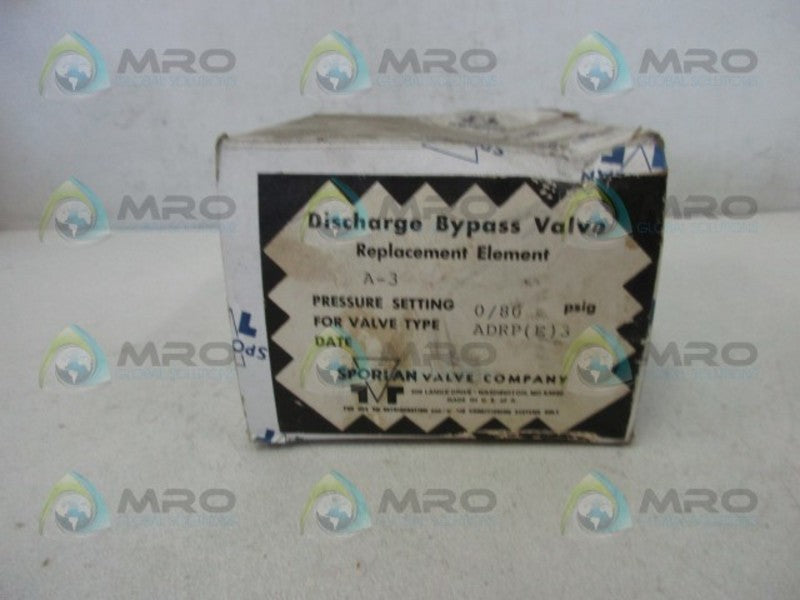 SPROLAN A3-0/80 DISCHARGE BYPASS VALVE  NSMP