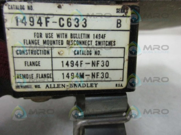 ALLEN BRADLEY 1494F-C633 SER. B FUSE BLOCK ADAPTER PLATE KIT  UNMP