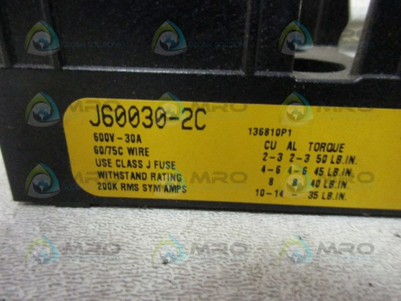 BUSSMANN J60030-2C FUSE HOLDER 30A-600V  UNMP