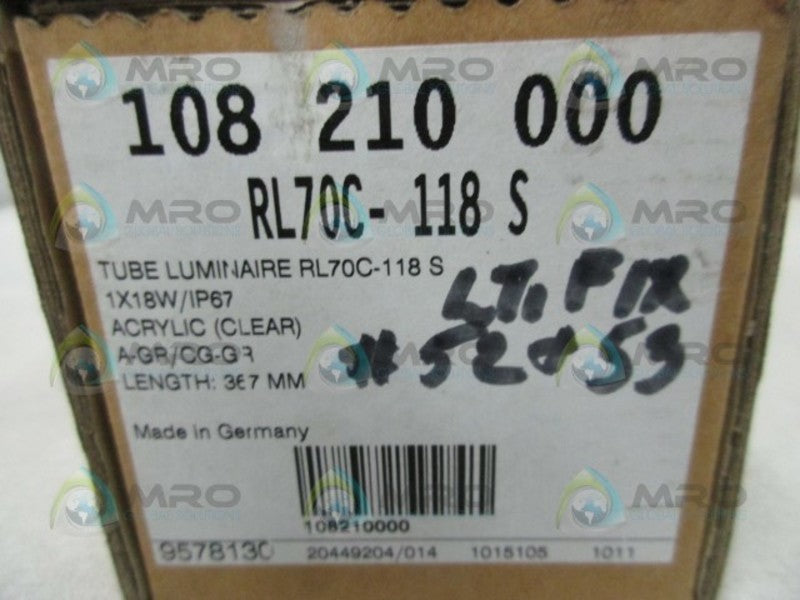 WALDMANN LIGHTING 108-210-000 LIGHTING FIXTURE FLUORECSENT  NSMP