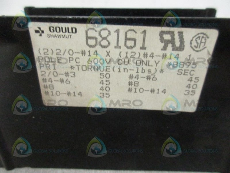 GOULD SHAWMUT 68161 DISTRIBUTION BLOCK  UNMP