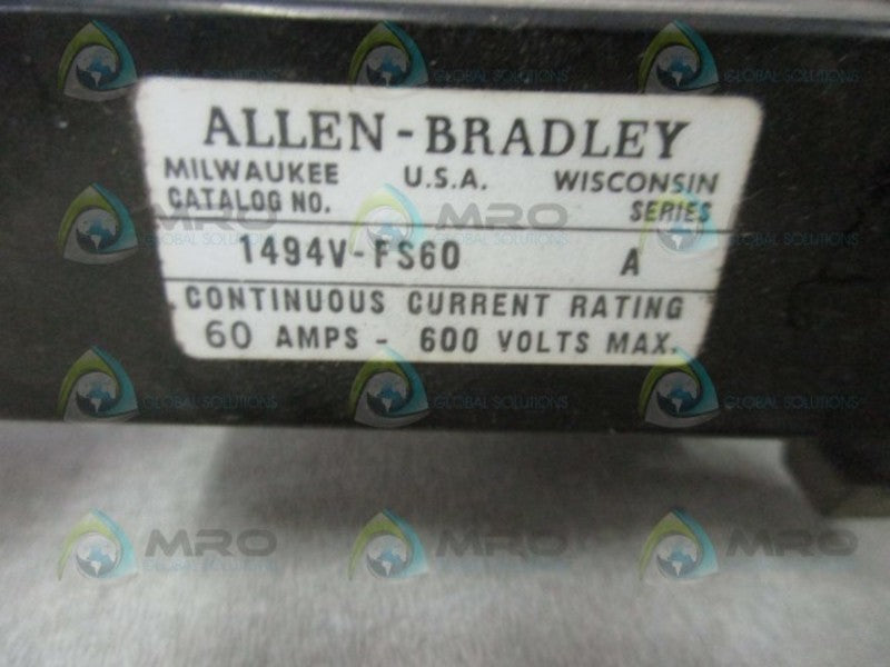 ALLEN BRADLEY 1494V-FS60 SER. A FUSE BLOCK KIT  UNMP