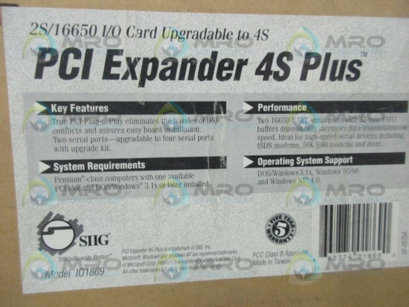 SIIG JJ-P04611 PCI EXPANDER 4S PLUS  NSMP