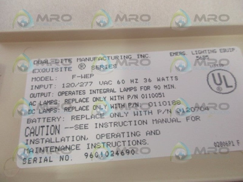 DUAL LITE F-WEP EMERGENCY LIGHT EXIT  NSMP