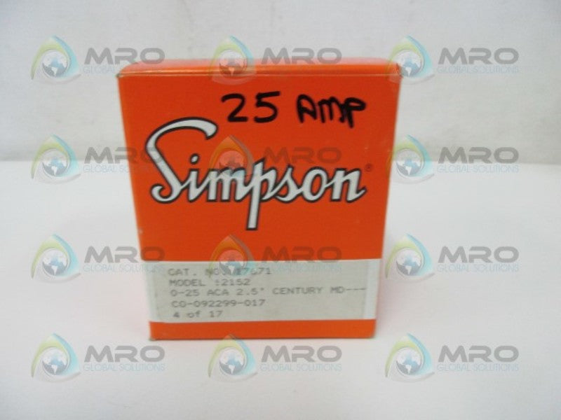 SIMPSON 2152 PANEL METER 0-25 ACA  NSMP