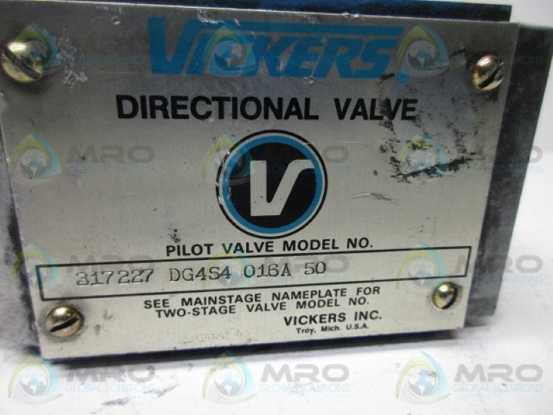 VICKERS DG4S4016A50 DIRECTIONAL VALVE  UNMP