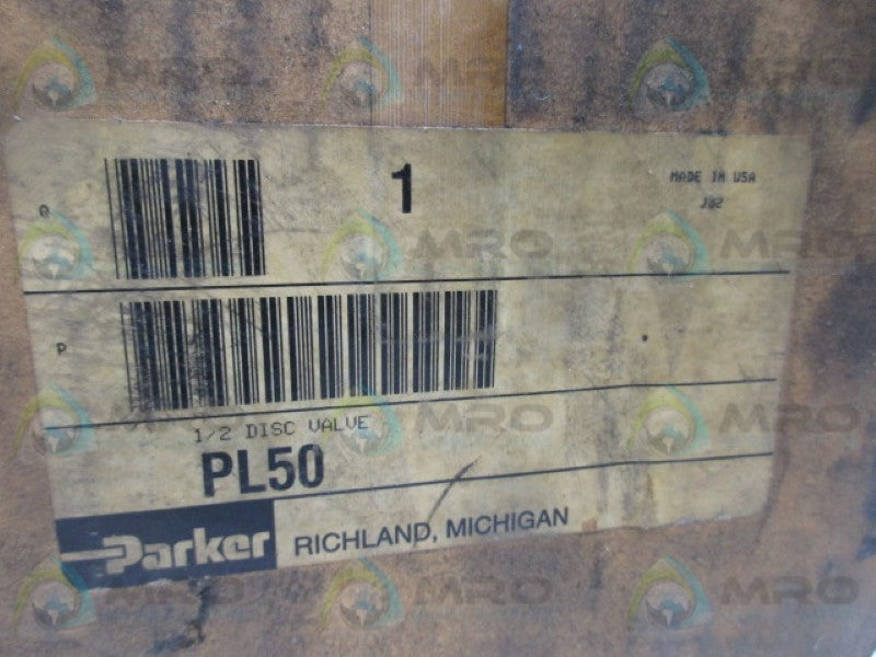 PARKER PL50 DISC VALVE 1/2  NSFS