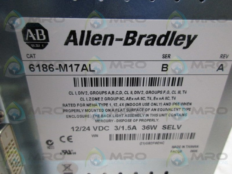 ALLEN BRADLEY VERSA VIEW 1700M 6186-M17AL SER B REV A INTERFACE  NSNP