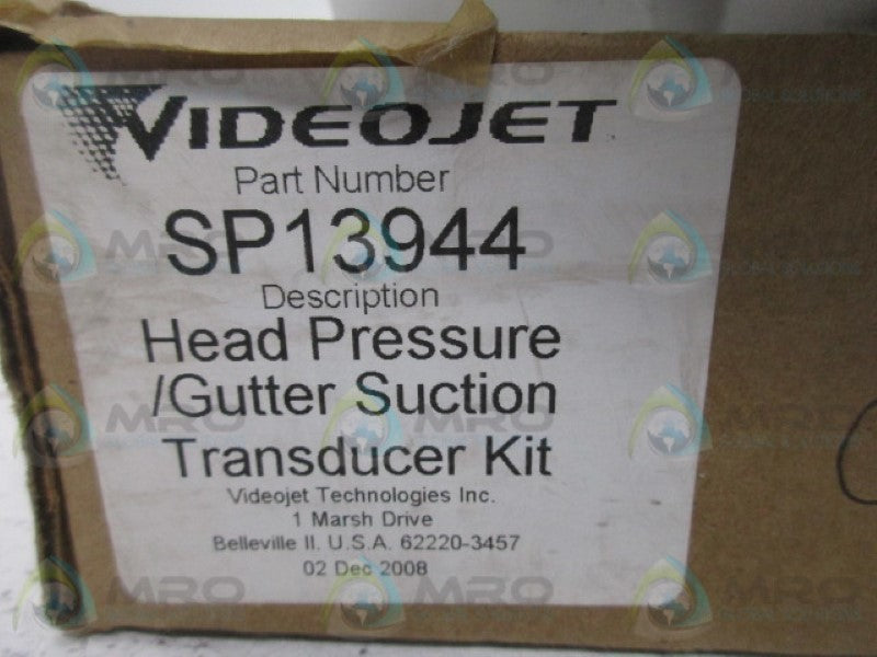 VIDEOJET SP13944 HEAD PRESSURE GUTTER SUCTION TRANSDUCER KIT  NSMP